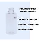 Frasco Pet Reto Baixo 250ml - R28 - 10 unidades