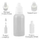 Frasco Plástico De 60ml Conta Gotas 200 Unidades Tampa Lacre