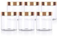 Frasco recarregável JUVITUS Clear PET Plastic 240 ml com tampa dourada, pacote com 6