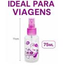 Frasco spray de plástico idealpara viagem de avião com tampa 75ml