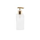 Frasco Square 250ml Degradê Branco Válvula Dourada para Sabonete/Álcool em Gel