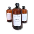 Frascos Âmbar Dispenser Lavanderia 1 Litro Amaciante Alvejante Sabão Líquido Organização Minimalista