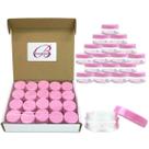 Frascos Beauticom 10g/10ml redondos transparentes com tampa rosa (40 peças)