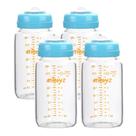 Frascos de armazenamento de leite materno Matyz Glass 240 mL, pacote com 4 unidades, azuis