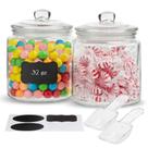 Frascos de armazenamento de vidro Kook 32 onças (960 ml) com tampas, conjunto de 2