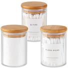 Frascos de armazenamento, vaso e recipiente, mini boticário, 300 ml com tampa de bambu