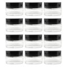 Frascos de bálsamo Cornucopia de vidro transparente de 15 ml (pacote com 12) com tampa preta