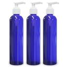 Frascos de bomba de loção BRIGHT FROM 240 mL de azul cobalto sem BPA (x3)