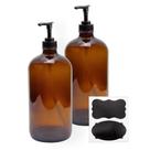 Frascos de bomba de loção Cornucopia Brands Amber Glass 950 ml, pacote com 2