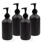 Frascos de bomba de vidro Cornucopia Brands, 235 ml, pacote com 4 unidades, pretas