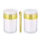 Frascos de bomba sem ar de 100 ml x 2 com espátula cosmética Gold Snowso Frascos de bomba sem ar de 100 ml x 2 com espátula cosmética Gold Snowso