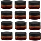 Frascos de cosméticos BallHull Amber Plastic 120 ml com tampa preta 12 unidades