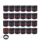 Frascos de cosméticos BPFY 60 ml de vidro âmbar com forros internos, pacote com 24