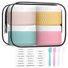 Frascos de creme WLEAD, silicone sem BPA, 90 ml, tamanho de viagem, pacote com 4