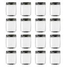Frascos de plástico Novelinks 250 ml com tampas pretas sem BPA (pacote com 16)