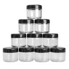 Frascos de plástico OUKEYI 3 onças (90 mL) transparentes com tampas pretas x18