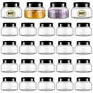 Frascos de plástico Tessco 8 onças/240 ml com tampas e etiquetas, pacote com 24