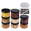 Frascos de plástico zmybcpack, pacote com 12, 240 ml com tampas pretas e acessórios