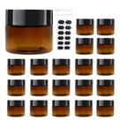 Frascos de plástico zmybcpack, pacote com 20, 120 ml, âmbar com tampas pretas