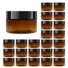 Frascos de plástico zmybcpack, pacote com 24, 60 ml, âmbar com tampas, espátulas