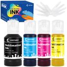 Frascos de recarga de tinta de sublimação Jeostarky, pacote com 4 unidades, 127 ml/70 ml