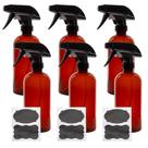 Frascos de spray Cornucopia Brands Amber Plastic 475 ml (pacote com 6)