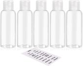 Frascos de viagem DNSEN 100 ml (kit com 5) de plástico com tampa flip Frascos de viagem DNSEN 100 ml (kit com 5) de plástico com tampa flip