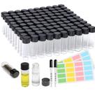 Frascos de vidro Asherxin de 4 ml transparentes com tampas, pacote com 100 conta-gotas