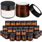 Frascos de vidro Bumobum Round Amber 60mL, pacote com 70 tampas e rótulos