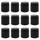 Frascos de vidro Cornucopia 120 ml revestidos de preto, pacote com 12 tampas