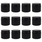 Frascos de vidro Cornucopia 60mL revestidos de preto com tampa de metal preta
