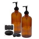 Frascos de vidro Cornucopia Brands 475 ml com dispensadores de bomba, pacote com 2 unidades