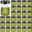 Frascos de vidro Domensi 60 ml com tampas, tamanho de viagem: 32 unidades, verde ervilha