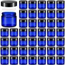 Frascos de vidro Domensi 60 ml com tampas, tamanho de viagem, redondos, 48 unidades