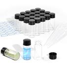 Frascos de vidro ETTSNU 10 mL transparentes com tampas de rosca e tampas de rosca, 30 unidades
