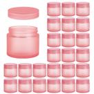 Frascos de vidro Hoa Kinh, 2 onças/60 ml, pacote com 24 unidades, rosa fosco com tampas Frascos de vidro Hoa Kinh, 2 onças/60 ml, pacote com 24 unidades, rosa fosco com tampas
