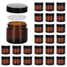 Frascos de vidro Hoa Kinh, 2 onças, âmbar, pacote com 24 tampas, cosméticos Frascos de vidro Hoa Kinh, 2 onças, âmbar, pacote com 24 tampas, cosméticos