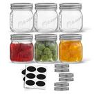 Frascos de vidro JoyJolt 240 ml, pacote com 6 tampas, rótulos e medidas