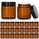 Frascos de vidro KEYWING 120 ml com tampas pretas, pacote com 24 unidades, âmbar de 4 onças Frascos de vidro KEYWING 120 ml com tampas pretas, pacote com 24 unidades, âmbar de 4 onças