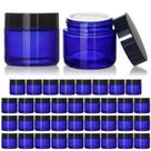 Frascos de vidro KEYWING 60 mL com tampas pretas, pacote com 35, azul redondo