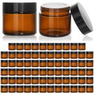 Frascos de vidro KEYWING 60mL âmbar com tampas pretas, 70 pacotes de 2 onças Frascos de vidro KEYWING 60mL âmbar com tampas pretas, 70 pacotes de 2 onças