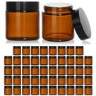 Frascos de vidro KEYWING Amber 120 ml com tampas pretas, pacote com 48 Frascos de vidro KEYWING Amber 120 ml com tampas pretas, pacote com 48