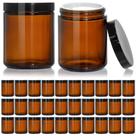 Frascos de vidro KEYWING Amber 240 mL com tampas pretas, 30 pacotes