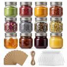 Frascos de Vidro Mason Peokuaey 8 oz, Kit com 12, Tampas Herméticas e Etiquetas Frascos de Vidro Mason Peokuaey 8 oz, Kit com 12, Tampas Herméticas e Etiquetas