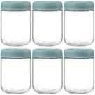 Frascos de vidro NETANY, pacote com 6, 500 mL, com tampas herméticas, verdes