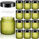 Frascos de vidro Norme 4 onças/120 ml com tampas à prova de vazamentos, 12 unidades de verde ervilha