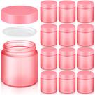 Frascos de vidro Norme 4 onças/120 ml com tampas à prova de vazamentos, 12 unidades, rosa