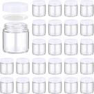 Frascos de vidro Norme 4 onças/120 ml com tampas à prova de vazamentos, 24 unidades brancas