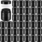 Frascos de vidro Norme 4 onças/120 ml com tampas à prova de vazamentos, 36 unidades pretas