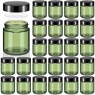 Frascos de vidro Norme 4 onças/120 ml com tampas à prova de vazamentos, redondos, 24 unidades